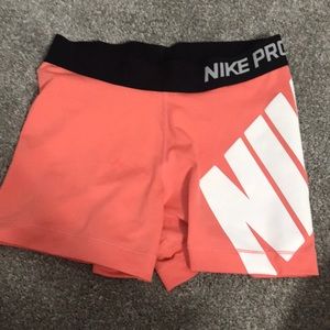 Peachy/Pink Nike Pro Shorts